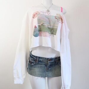 y2k never lose your sense of wonder graphic cropped sweatshirt